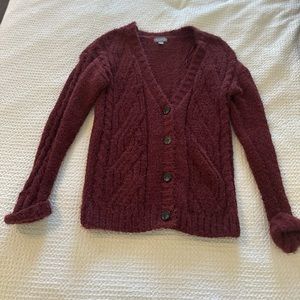 Cozy maroon/burgundy cardigan sweater. Worn once.